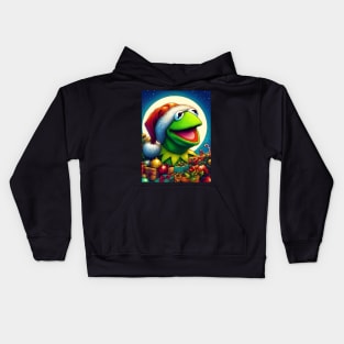 Puppet Wonderland: Festive Art Prints Featuring Whimsical Puppets for a Joyful Christmas Celebration! Kids Hoodie